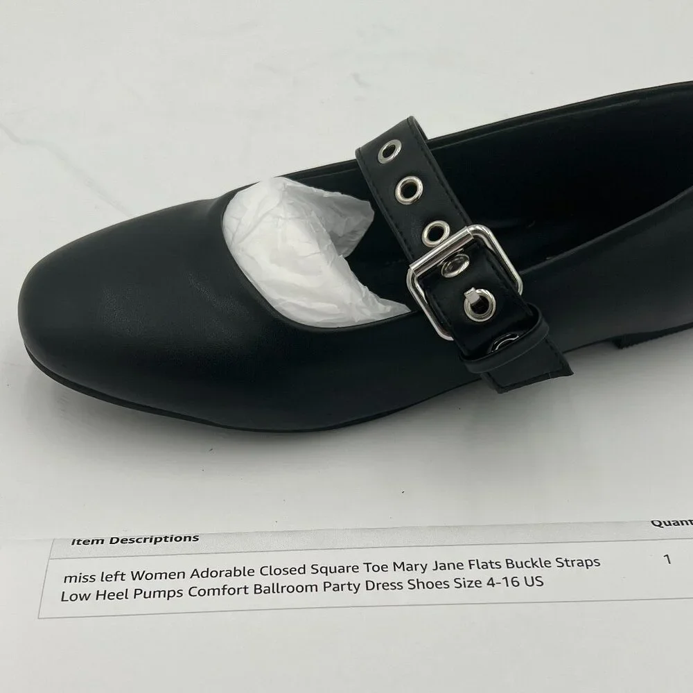 Classic Black Square-Toe Mary Jane Flats